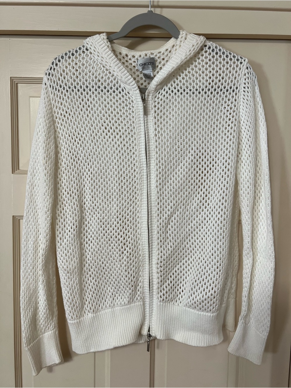 Chico's Hooded Cover Up, Open-Knit